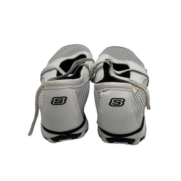 Skechers White Black Active Sightsee Bikers Sneakers Size 6 Girl's - Picture 6 of 7